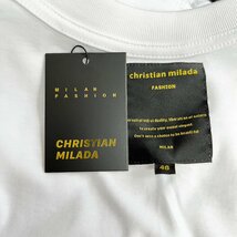 定価2万★christian milada・ミラノ発・半袖Tシャツ★コットン100% 上品 薄手 快適 遊び心 オシャレ スウェット カットソー 日常 XL/50_画像7