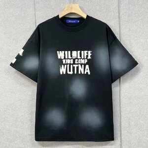 個性・半袖Tシャツ 定価2万◆Emmauela・イタリア・ミラノ発◆綿100％ 薄手 通気 快適 英字柄 プルオーバー スウェット カッコイイ 街着 XL