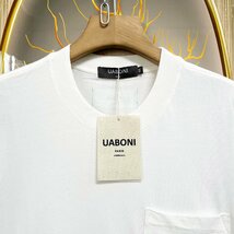 新作EU製＆定価2万◆UABONI*Paris*半袖Tシャツ*ユアボニ*パリ発◆快適 吸汗 速乾 異素材 切替 カットソー スウェット 個性 リラックス XL_画像3