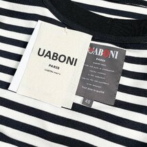 最高級EU製＆定価2万◆UABONI*Paris*半袖Tシャツ*ユアボニ*パリ発◆上質 薄手 通気 柔らかい ボーダー柄 ハート トップス スウェット 夏 M_画像9