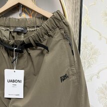 新品EU製＆定価5万◆UABONI*Paris*スウェットパンツ*ユアボニ*パリ発◆高級 速乾 薄手 ゆったり マグネットバックルベルト ボトムス 夏 L_画像5