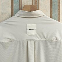 高級 定価4万 FRANKLIN MUSK・アメリカ・ニューヨーク発 長袖シャツ 上品 快適 接触冷感 洗練 縞柄 ライトアウター トップス サイズ2_画像5