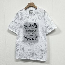 個性ヨーロッパ製※定価2万◆ブルガリア発※RISELIN 半袖Tシャツ 人気 コットン100% キラキラ 英字 蝶 ラインストーン アメカジ 街着 M/46_画像8