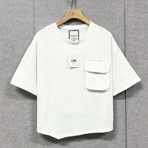 新作ヨーロッパ製※定価2万◆ブルガリア発※RISELIN 半袖Tシャツ 綿100% 速乾 通気性 無地 ポケット付き トップス スウェット 男女兼用 XL_画像1