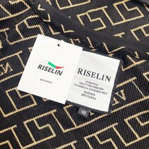 新作ヨーロッパ製※定価2万◆ブルガリア発※RISELIN 半袖Tシャツ コットン混 ソフト 快適 通気 涼しい 幾何柄 透かし編み オシャレ XL/50_画像10