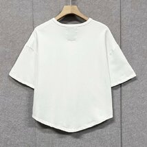 高級ヨーロッパ製※定価2万◆ブルガリア発※RISELIN 半袖Tシャツ コットン100％ ソフト 薄手 無地 別布 スウェット ベーシック デイリー M_画像2