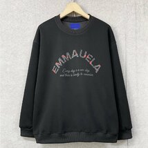 人気・トレーナー 定価4万◆Emmauela・イタリア・ミラノ発◆綿100% 上質 薄手 バラ ロゴ トップス スタイリッシュ 男女兼用 秋冬 M/46_画像1