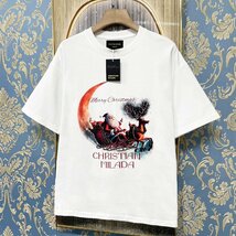 定価2万★christian milada・ミラノ発・半袖Tシャツ★コットン100％ 人気 薄手 個性 クリスマス トップス カットソー プレゼント M/46_画像10