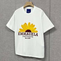 人気・半袖Tシャツ 定価2万◆Emmauela・イタリア・ミラノ発◆コットン100％ 快適 高級 通気 おしゃれ 菊 スウェット カットソー トップス50_画像8