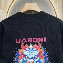 個性EU製＆定価2万◆UABONI*Paris*半袖Tシャツ*ユアボニ*パリ発◆上品 コットン100％ 通気 吸汗 遊び心 カットソー ストリート 夏 L/48_画像4