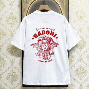 高級EU製＆定価2万◆UABONI*Paris*半袖Tシャツ*ユアボニ*パリ発◆上質 通気 薄手 個性 キューピッド カットソー ユニセックス 夏 M/46