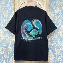 定価2万★christian milada・ミラノ発・半袖Tシャツ★綿100％ 高級 吸汗 通気 個性 魚座柄 トップス カットソー 男女兼用 夏服 L/48サイズ_画像1