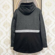 新作EU製＆定価6万◆UABONI*Paris*ジャケット*ユアボニ*パリ発◆カシミヤ100% 快適 切替 暖かい パーカー 個性 日常着 アウター M/46サイズ_画像2