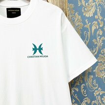 定価2万★christian milada・ミラノ発・半袖Tシャツ★綿100％ 上級 吸汗 通気 個性 魚座柄 トップス カットソー 男女兼用 夏服 M/46サイズ_画像6