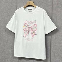 最上級ヨーロッパ製※定価2万◆ブルガリア発※RISELIN 半袖Tシャツ 通気 快適 吸汗 可愛い 花柄 蝶 トップス スウェット キレイめ 夏 L/48_画像8