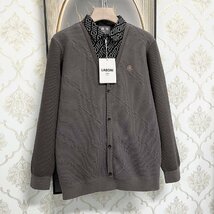 上品EU製＆定価5万◆UABONI*Paris*長袖ポロシャツ*ユアボニ*パリ発◆高級 裏起毛 防寒 快適 切替 ニット レトロ 通勤 紳士 ビジネス 2XL/52_画像5