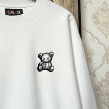 絶賛EU製＆定価4万◆UABONI*Paris*トレーナー*ユアボニ*パリ発◆上質 快適 ソフト クマ スウェット 長袖 プルオーバー ユニセックス M/46_画像4