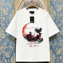 定価2万★christian milada・ミラノ発・半袖Tシャツ★コットン100％ 人気 薄手 個性 クリスマス トップス カットソー プレゼント L/48_画像1