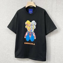 個性・半袖Tシャツ 定価2万◆Emmauela・イタリア・ミラノ発◆米国綿 吸湿 薄手 モノグラム おしゃれ ベアブリック/Bearbrick XL/50サイズ_画像10