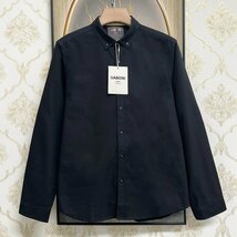 上級EU製＆定価4万◆UABONI*Paris*長袖シャツ*ユアボニ*パリ発◆上品 薄手 洗練 ボタンダウン 無地 カジュアル シンプル オシャレ 春夏 48_画像1