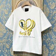 定価2万★christian milada・ミラノ発・半袖Tシャツ★コットン100％ 個性 吸湿速乾 薄手 ハート柄 オシャレ リラックス カジュアル 2XL/52_画像10