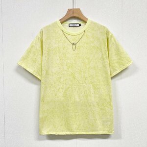 個性ヨーロッパ製※定価2万◆ブルガリア発※RISELIN 半袖Tシャツ 上質綿100％ 薄手 お洒落 ゆったり キラキラ ラインストーン 街着 夏 L/48