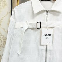 個性EU製＆定価6万◆UABONI*Paris*ジャケット*ユアボニ*パリ発◆上品 薄手 速乾 立体感 人気 ストリート アウター カジュアル 春夏 XL/50_画像8