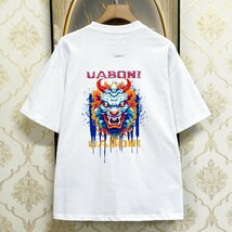 個性EU製＆定価2万◆UABONI*Paris*半袖Tシャツ*ユアボニ*パリ発◆コットン100％ 人気 通気 吸汗 遊び心 カットソー ストリート 夏 2XL/52_画像1