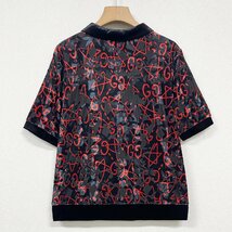 個性ヨーロッパ製※定価2万◆ブルガリア発※RISELIN 半袖Tシャツ 薄手 通気 艶 総柄 透け感 トップス レトロ カジュアル レディース 2XL_画像2