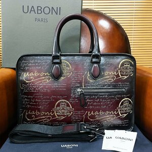  special order limited goods reference regular price 40 ten thousand *UABONI*yuaboni* illusion. pa tea n* briefcase *EU made * business bag hand . leather car fs gold tote bag 