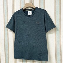 最高級 定価3万 FRANKLIN MUSK・アメリカ・ニューヨーク発 半袖Tシャツ 上級シルク混 なめらか 接触冷感 総柄 洗練 通勤 メンズ サイズ4_画像8