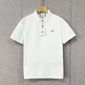  on goods Europe made * regular price 2 ten thousand * BVLGARY a departure *RISELIN polo-shirt ventilation speed . dressing up check pattern POLO short sleeves Golf business men's M/46