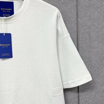 上品・半袖Tシャツ 定価2万◆Emmauela・イタリア・ミラノ発◆高級 ソフト 通気 吸湿 無地 快適 トップス スウェット レジャー 春夏 2XL/52_画像5