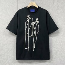 個性・半袖Tシャツ 定価2万◆Emmauela・イタリア・ミラノ発◆上品 ソフト 吸汗 オシャレ ロープ刺繍 トップス スウェット ユニーク XL/50_画像1