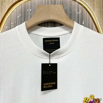 定価2万★christian milada・ミラノ発・半袖Tシャツ★コットン100% 上品 薄手 快適 遊び心 オシャレ スウェット カットソー 日常 2XL/52_画像3