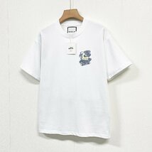 最上級ヨーロッパ製※定価2万◆ブルガリア発※RISELIN 半袖Tシャツ 上品 通気 薄手 イラスト カットソー スウェット レトロ 男女兼用 M/46_画像10