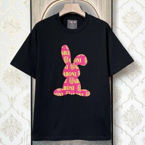 新作EU製＆定価2万◆UABONI*Paris*半袖Tシャツ*ユアボニ*パリ発◆綿100% 通気 薄手 ウサギ柄 可愛い スウェット お出かけ 夏服 2XL/52