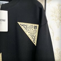 ★★個性EU製＆定価5万◆UABONI*Paris*トレーナー*ユアボニ*パリ発◆米国産コットン100％ 暖か カシューナッツ柄 プルオーバー レジャー L_画像8