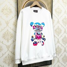 高級EU製＆定価4万◆UABONI*Paris*トレーナー*ユアボニ*パリ発◆上品 個性 吸湿 クマ カラフル 長袖 カットソー ユニセックス 2XL/52サイズ_画像9