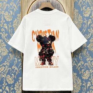 定価2万★christian milada・ミラノ発・半袖Tシャツ★人気 通気 快適 ゆったり おしゃれ 個性 スウェット ストリート ユニセックス 夏服 L