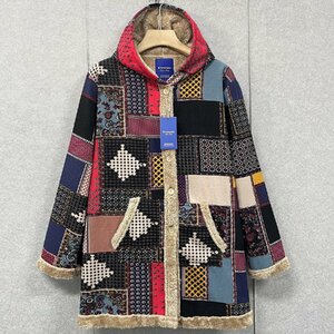  piece .* jacket regular price 7 ten thousand *Emmauela* Italy * milano departure * fine quality warm reverse side nappy easy patchwork ICT retro Street 2XL/52 size 