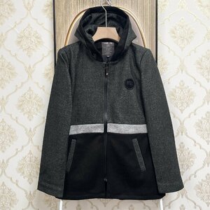 新作EU製＆定価6万◆UABONI*Paris*ジャケット*ユアボニ*パリ発◆カシミヤ100% 快適 切替 暖かい パーカー 個性 日常着 アウター M/46サイズ