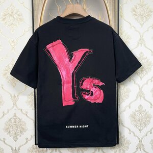 個性EU製＆定価2万◆UABONI*Paris*半袖Tシャツ*ユアボニ*パリ発◆コットン100％ 快適 スウェット スタイリッシュ きれいめ 男女兼用 M/46