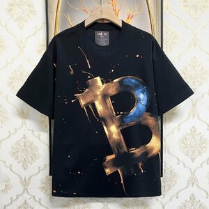 人気EU製＆定価2万◆UABONI*Paris*半袖Tシャツ*ユアボニ*パリ発◆通気 吸汗 個性 スプラッシュ トップス スウェット アメカジ 街着 XL/50