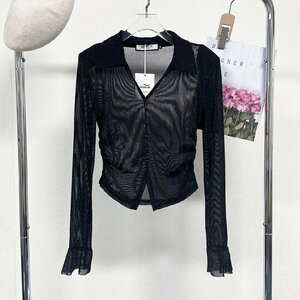  high grade Europe made * regular price 4 ten thousand * BVLGARY a departure *RISELIN sweatshirt thin Kirakira ... mesh shoulder pad adhesion .. beautiful . lady's 48