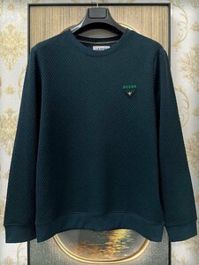 一枚限定EU製＆定価5万◆UABONI*Paris*プルオーバー*ユアボニ*パリ発◆豪華シルク/カシミヤ混 ソフト 凹凸 オシャレ スポーツ 日常着 XL/50