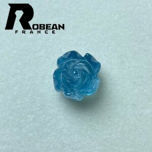 上級 EU製 定価5万円★ROBEAN・ブルーグリーンアクアマリン★パワーストーン アクセサリー 天然石 手彫り牡丹 ギフト 約12.3*8mm 1002H072