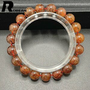 Art hand Auction Rare Made in EU Regular price 80, 000 yen ★ ROBEAN Brown Rutilated Quartz ★ Bracelet Power Stone Natural Stone Beautiful Lucky Money Charm 10-10.5mm 1001G768, Beadwork, beads, Natural Stone, Semi-precious stones