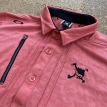 【美品】オークリー Oakley シャツ 半袖シャツ ゴルフウェア ゴルフ ゴルフシャツ Mサイズ メンズ ピンク 半袖ポロシャツ OAKLEY GOLF _画像2