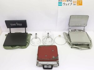 カープ THE ISU 座椅子 F-28、スノーピーク 銀閣 ヘラ台・へら用エサボール掛けセット、プロックス EMへらイス 他 計6点セット